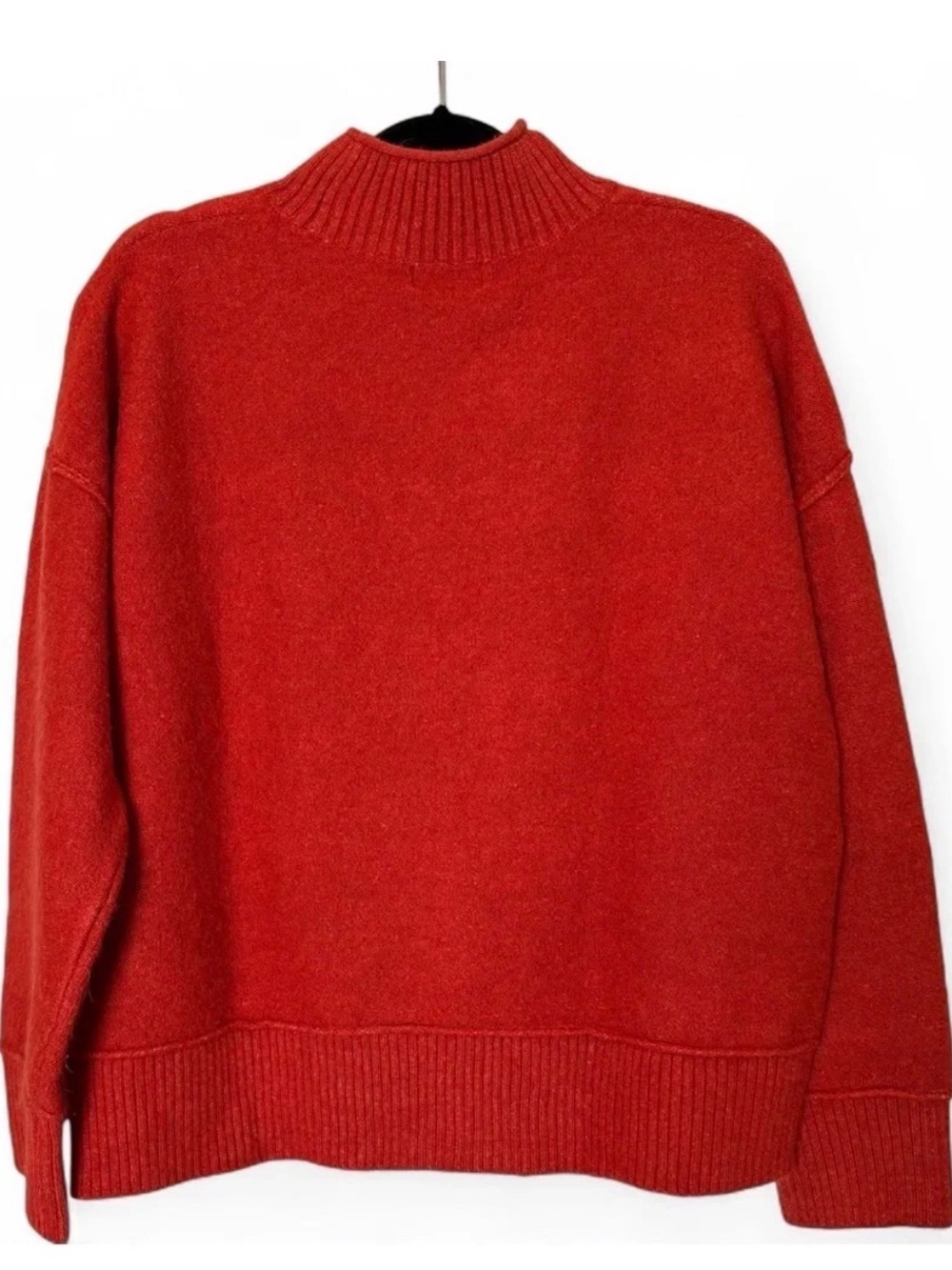 Universal Thread Rust Orange Mock Neck Sweater Oversized Ribbed Knit Small - Picture 4 of 10